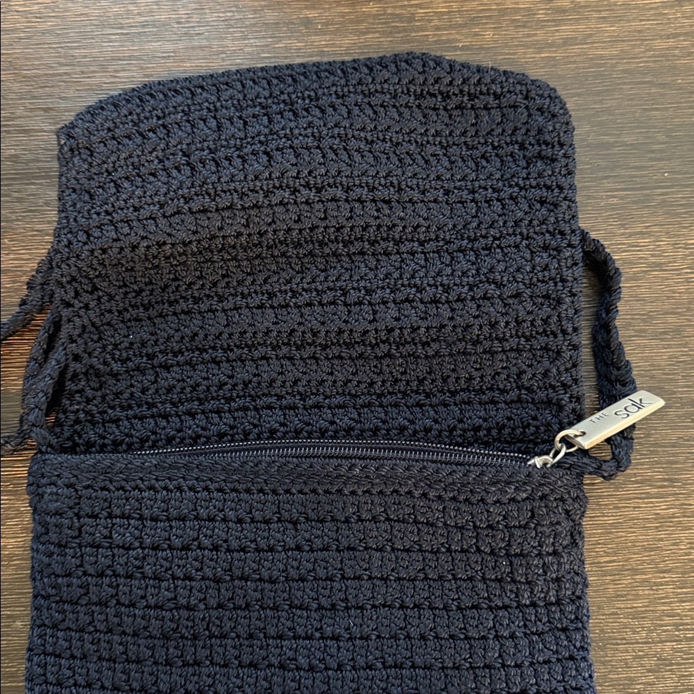THE SAC SMALL BLUE SHOULDER BAG KNITTED DESIGN - Picture 3 of 6